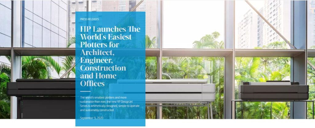 HP Launches the World's Easiest Plotters 1 HP Studio series plotter press release