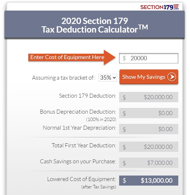 Tax Benefits of Depreciating Your Equipment with Section 179 1 2020 179