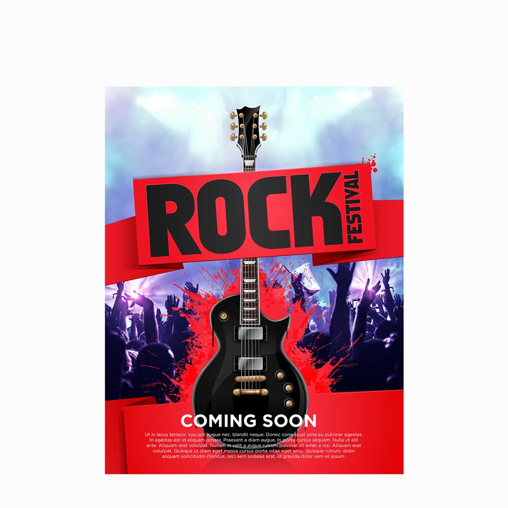 Business Printing 7 Mockup poster example for a movie about rock n' roll.