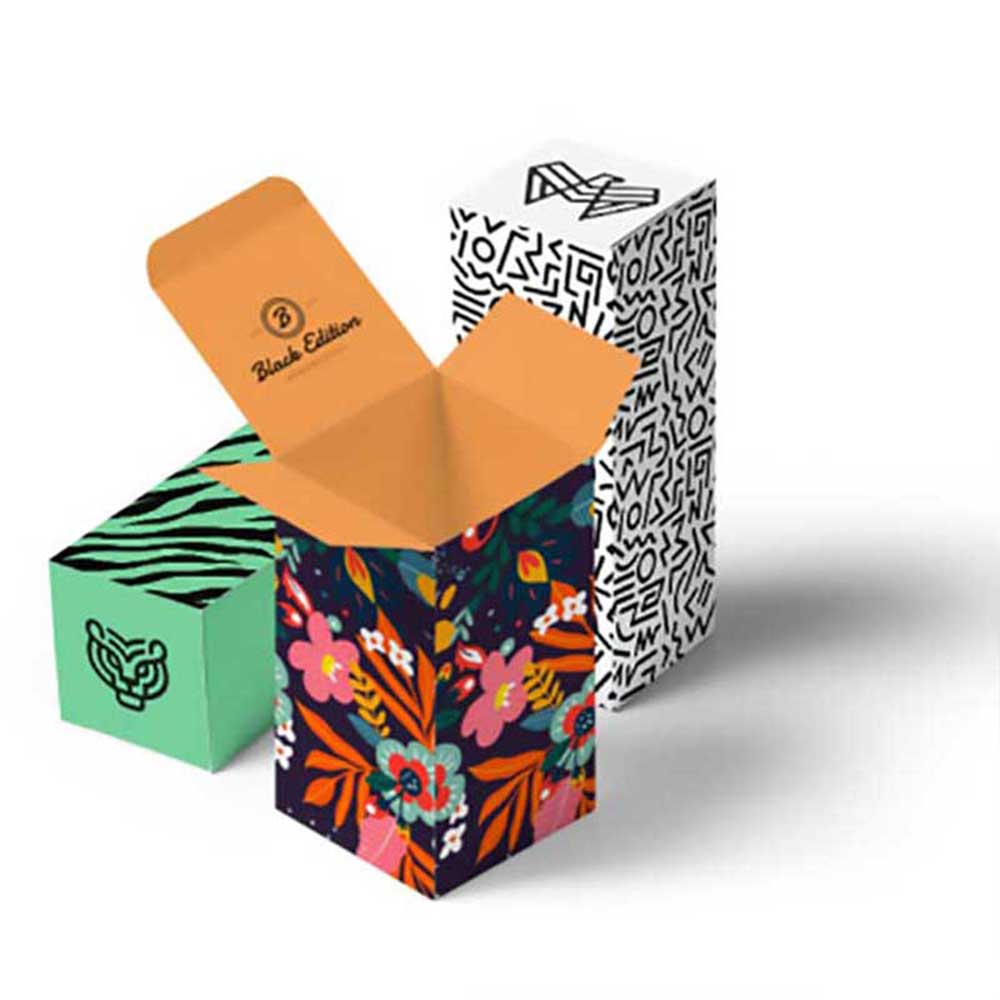 Business Printing 16 Three examples of small, custom branded product boxes.