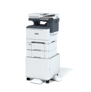 Xerox® VersaLink® C415 Printer with additional paper trays and mobile base for enhanced capacity and mobility.