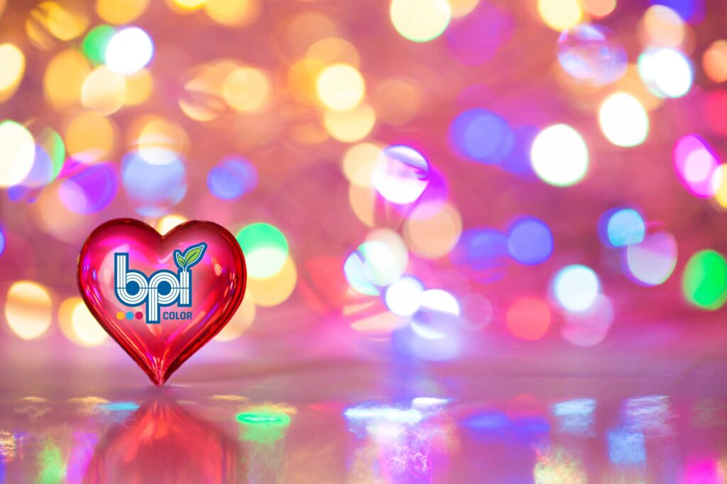 February 2025 Newsletter 2 Colorful heart with BPI Color's logo.