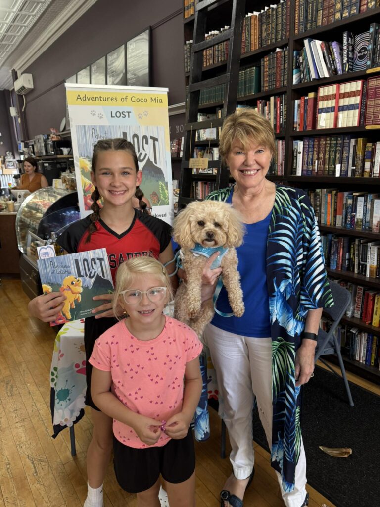 Stand up banner at library book signing